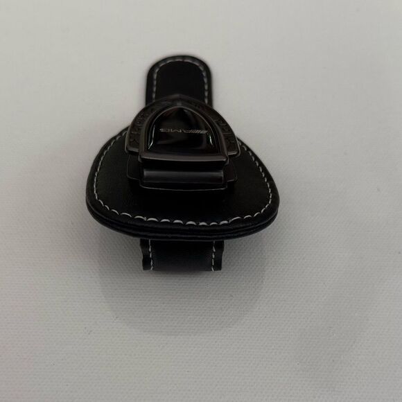 AMG Mercedes Sunglass Holder for Car with Logo Black PU Leather NWT - Picture 3 of 10